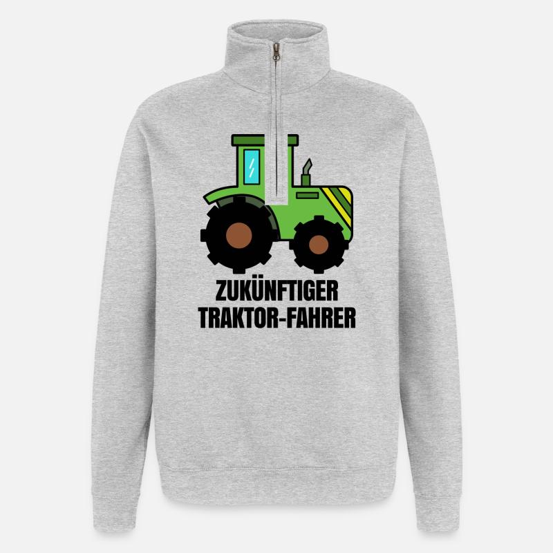 Traktor Nutzfahrzeug Landwirtschaft Statement Feld - Quarter-Zip-Sweatshirt - Grau meliert