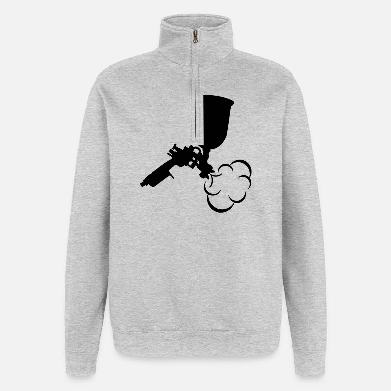 Isolation par pulvérisation - Sweat à zip 1/4 - gris chiné