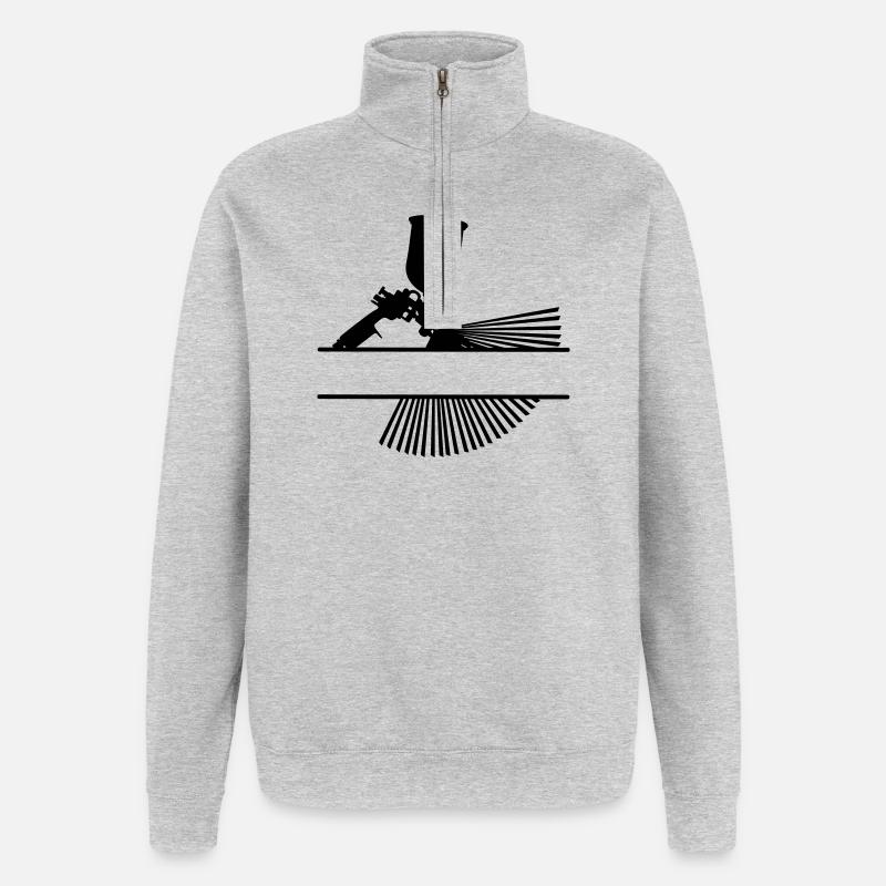 Spray with text banner - Quarter-Zip Sweatshirt - heather grey