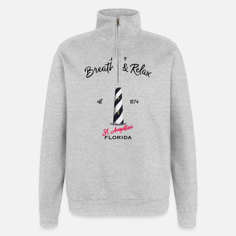 Florida, St. Augustine Lighthouse - Quarter-Zip Sweatshirt - heather grey