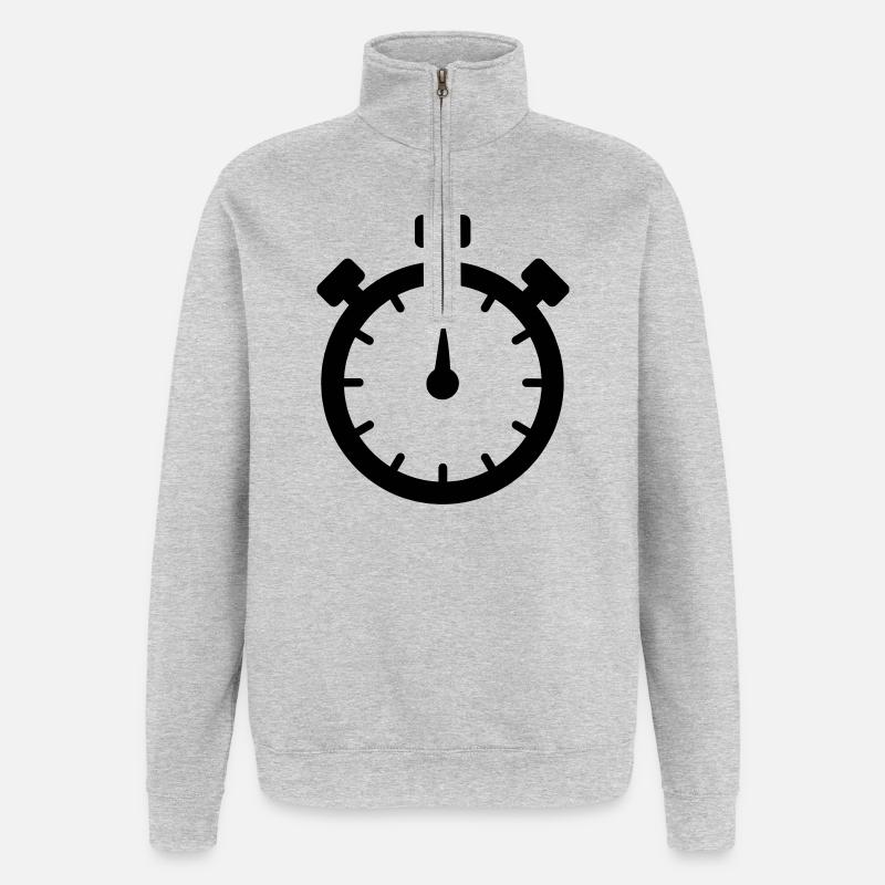 Cronómetro 2 - Sudadera con cremallera 1/4 - gris jaspeado