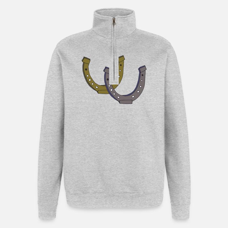 hufeisen doppelt - Quarter-Zip-Sweatshirt - Grau meliert