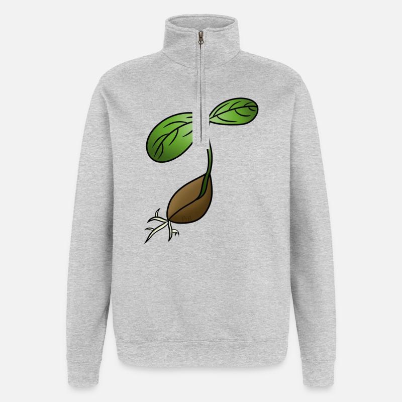 Gérmination ! Par Pousse2Bambou ! - Sweat à zip 1/4 - gris chiné