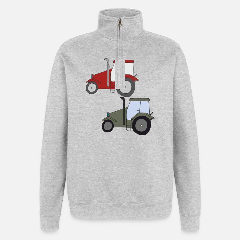 Rencontrez Tractor - Sweat à zip 1/4 - gris chiné