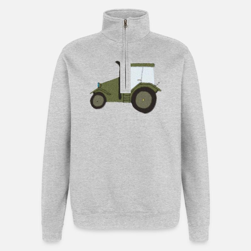 Tractor Oldtimer Impressionism - Quarter-Zip Sweatshirt - heather grey