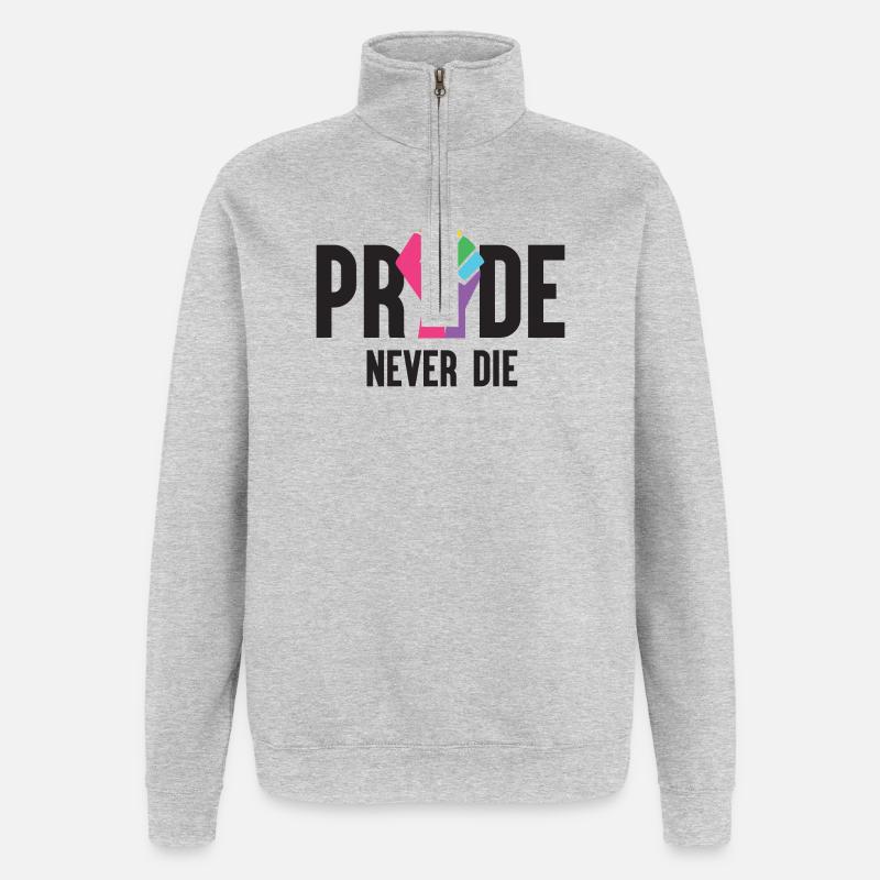 Pride Month LGBT - Pride Never Die - Quarter-Zip Sweatshirt - heather grey