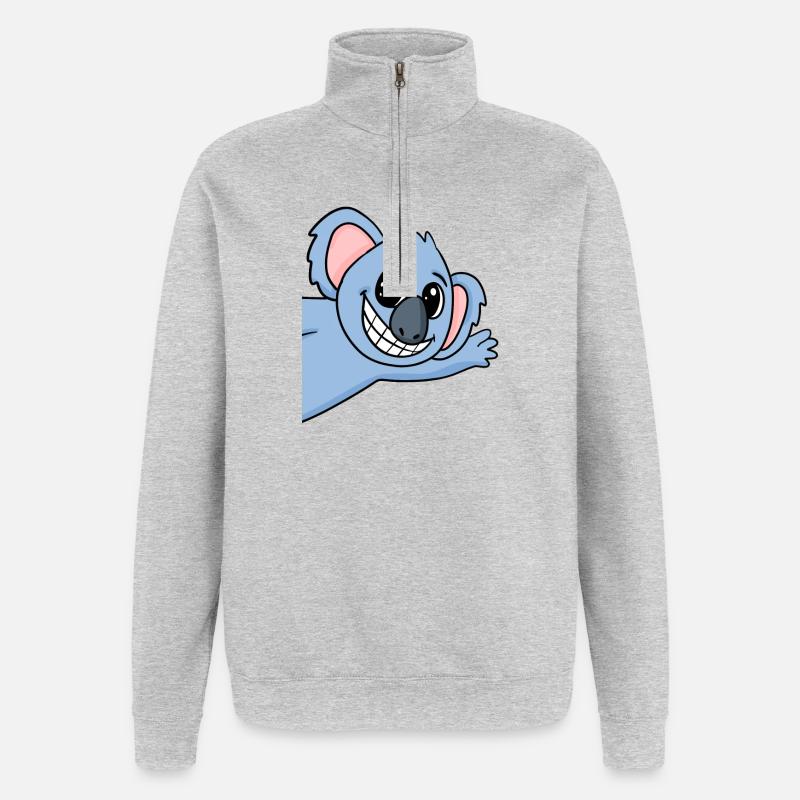 Koala Greeting Greeting Koala Bear - Quarter-Zip Sweatshirt - heather grey