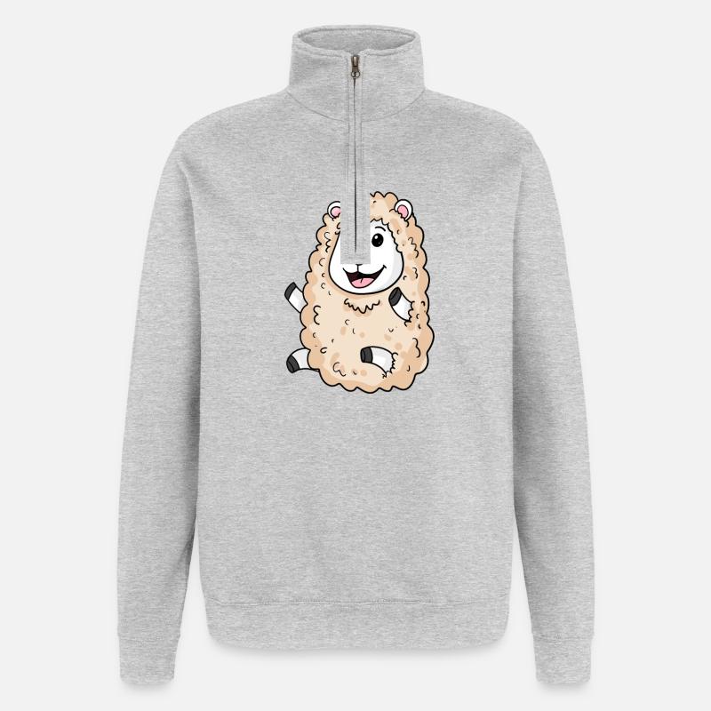 Mouton - Sweat à zip 1/4 - gris chiné