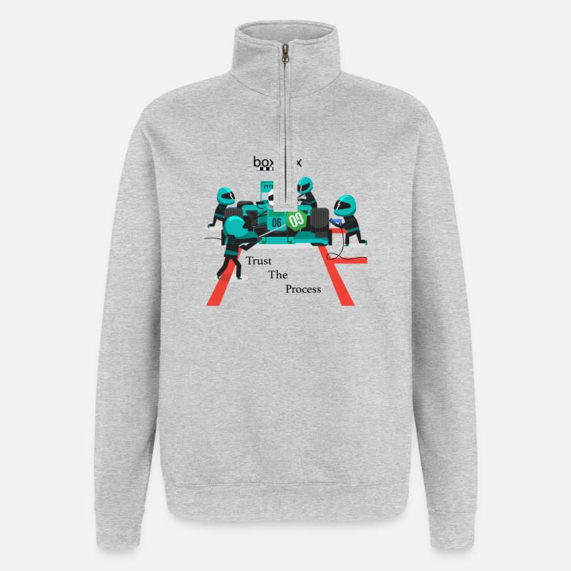 trust the process - Sweat à zip 1/4 - gris chiné