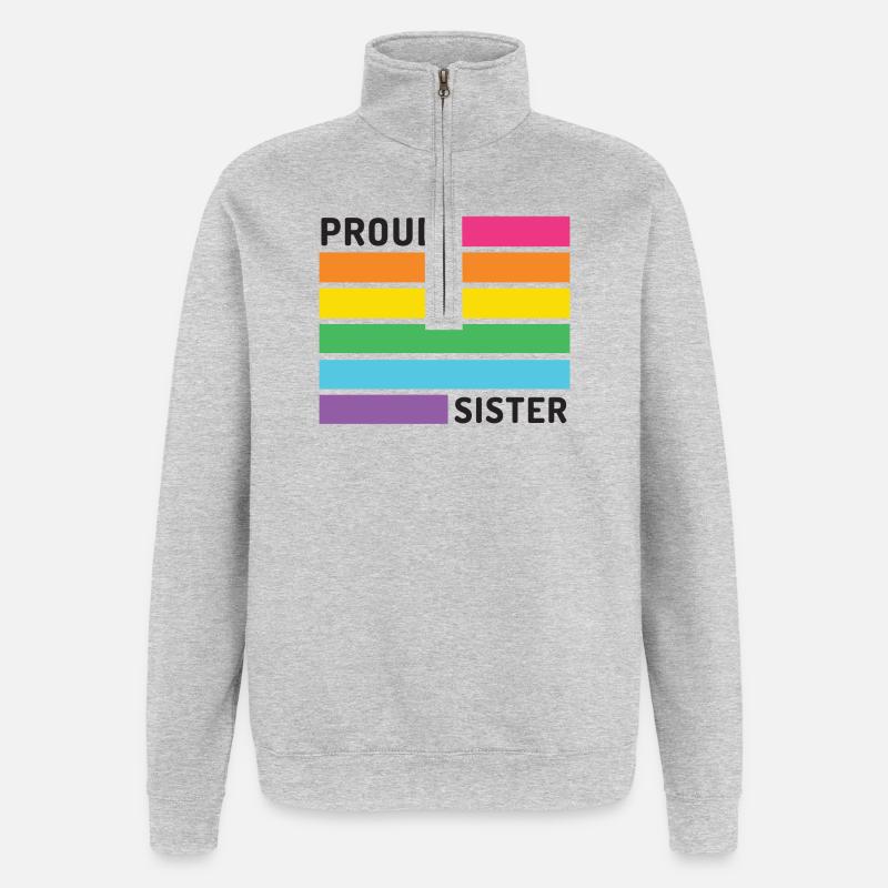 Pride Month LGBT - Stolze Schwester - Quarter-Zip-Sweatshirt - Grau meliert