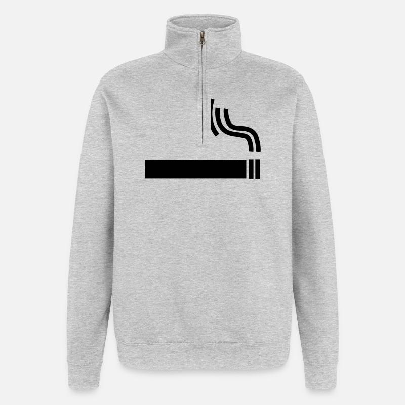 Zigarette Cigarette raucherpause - Quarter-Zip-Sweatshirt - Grau meliert