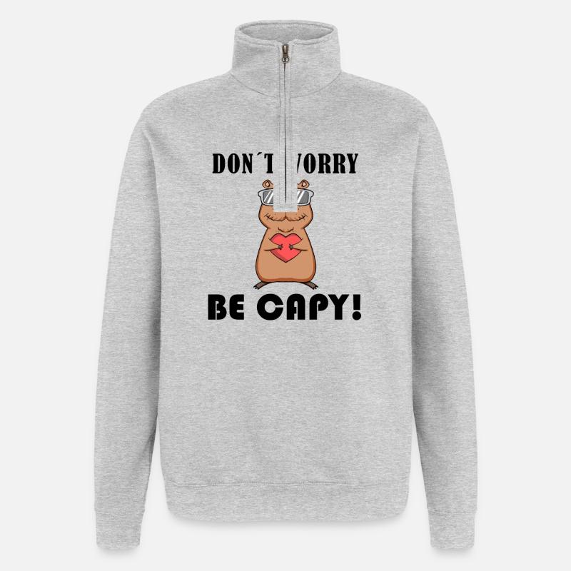 Capybara Capybara Gift - Quarter-Zip Sweatshirt - heather grey