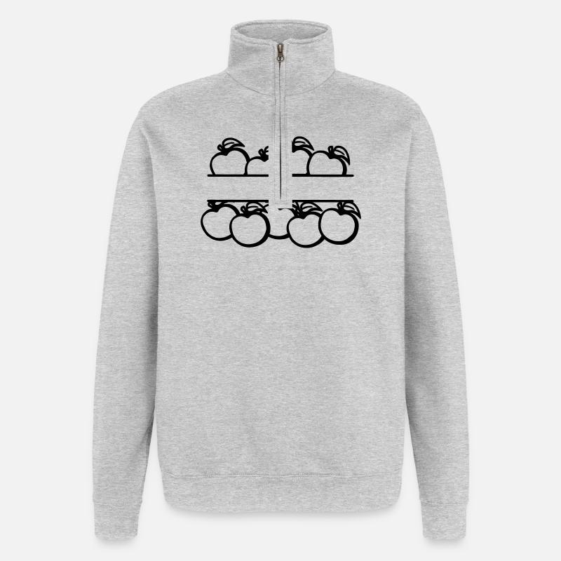 Äpfel Banner transparent - Quarter-Zip-Sweatshirt - Grau meliert