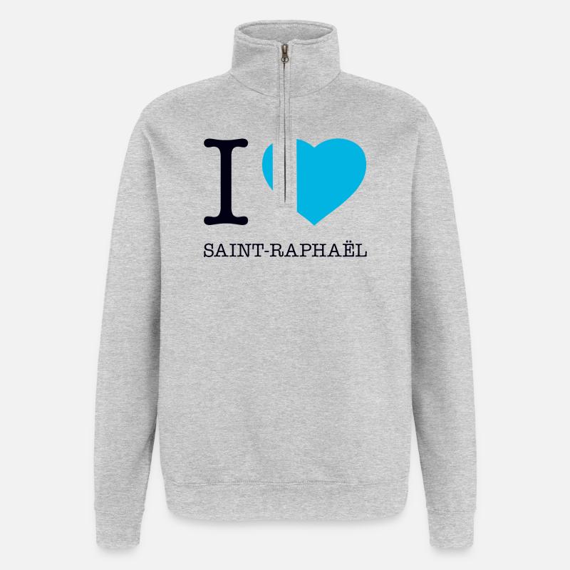 J’AIME SAINT-RAPHAËL - Sweat à zip 1/4 - gris chiné