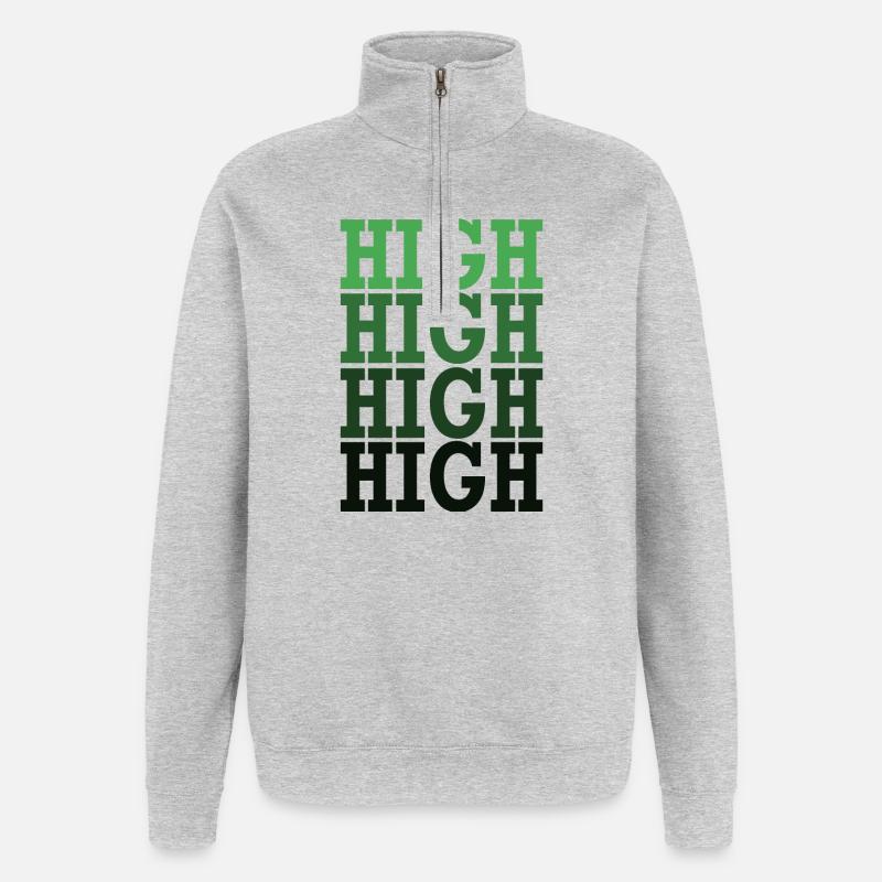 Haut - Sweat à zip 1/4 - gris chiné