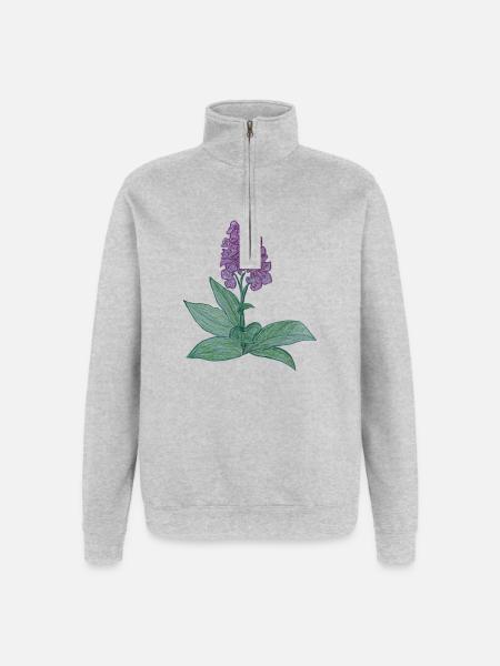 orchidée danoise - Sweat à zip 1/4 - gris chiné