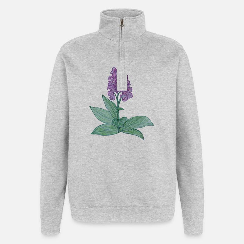 dänische Orchidee - Quarter-Zip-Sweatshirt - Grau meliert