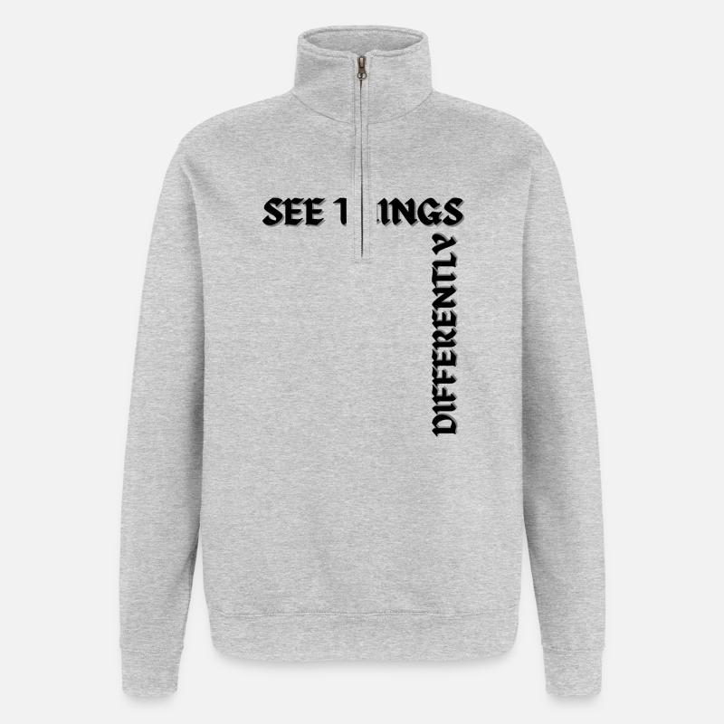 See things differently - Quarter-Zip Sweatshirt - heather grey