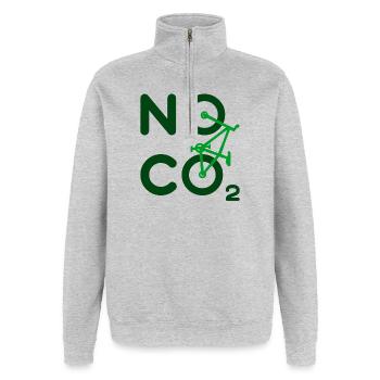 Environment Co2 Statement Climate Change Nature Conservation Earth - Quarter-Zip Sweatshirt - heather grey - Front - AI Model Female 172 light (172cm) & AI Model Male 178 dark (178cm)
