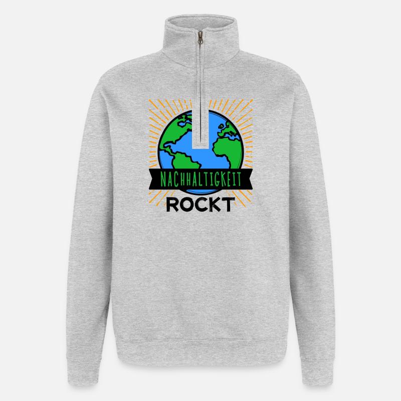 Nachhaltigkeit Mutter Erde Umwelt Statement Planet - Quarter-Zip-Sweatshirt - Grau meliert