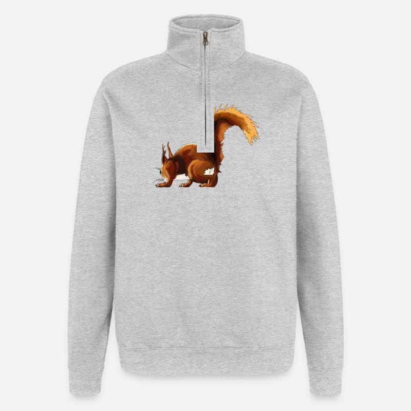 Squirrel Velcro Fall Edition - Quarter-Zip Sweatshirt - heather grey