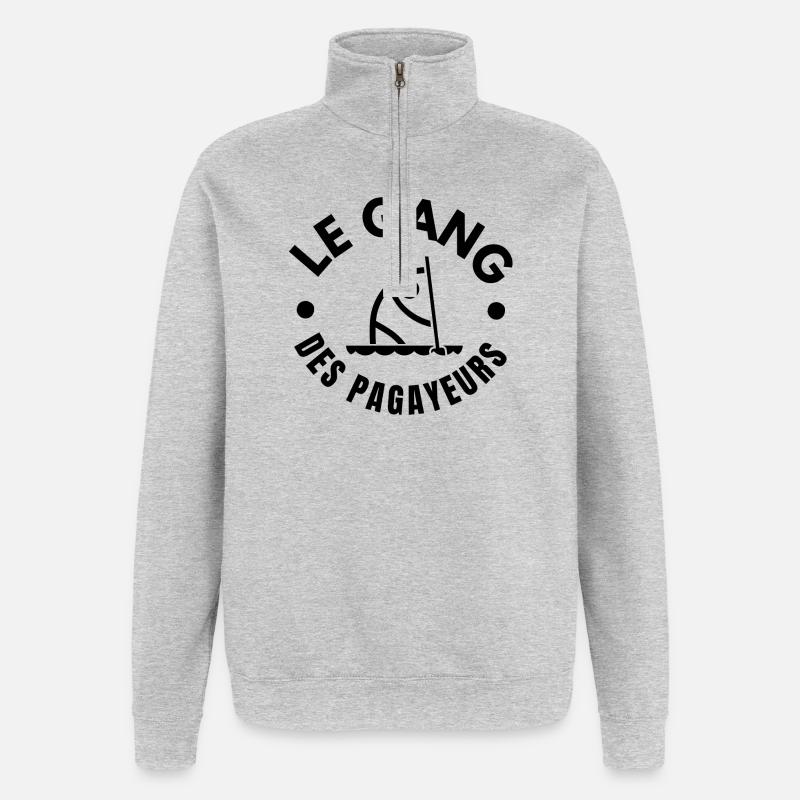 paddle, fan de paddle, pagayer, SUP - Sweat à zip 1/4 - gris chiné