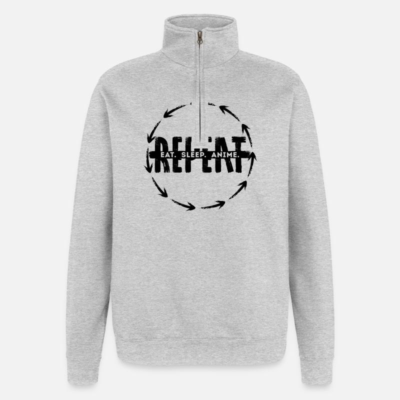 Déclaration d’anime Mangastyle Comic Animation Manga - Sweat à zip 1/4 - gris chiné