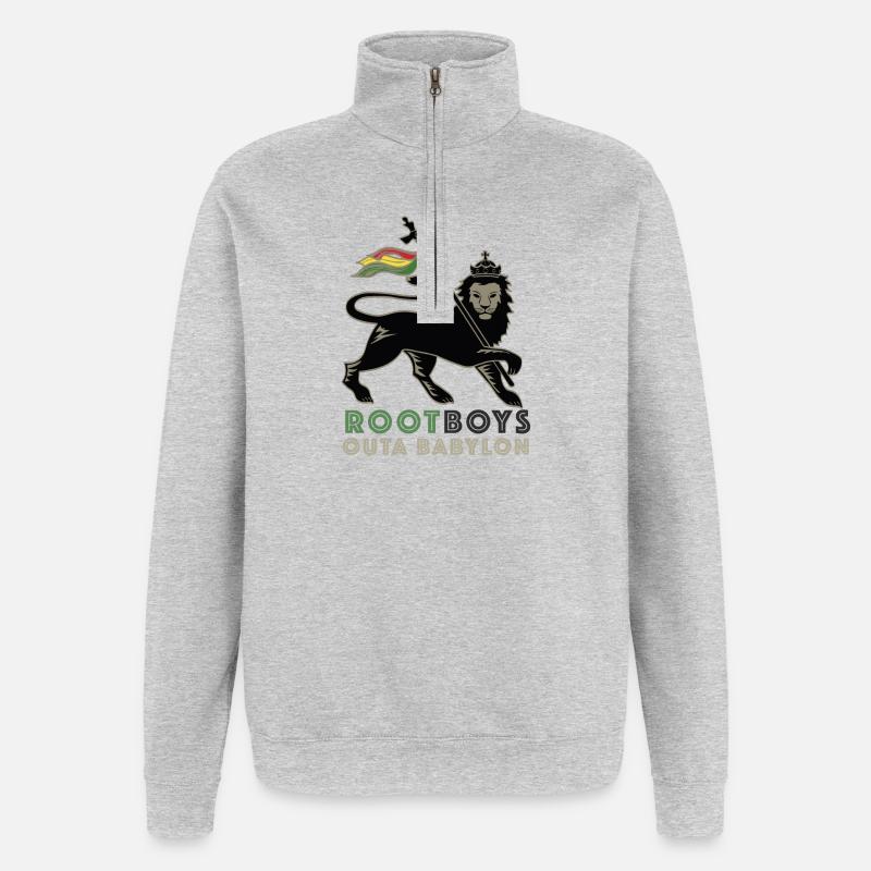 RootBoys outa Babylon - Sweat à zip 1/4 - gris chiné