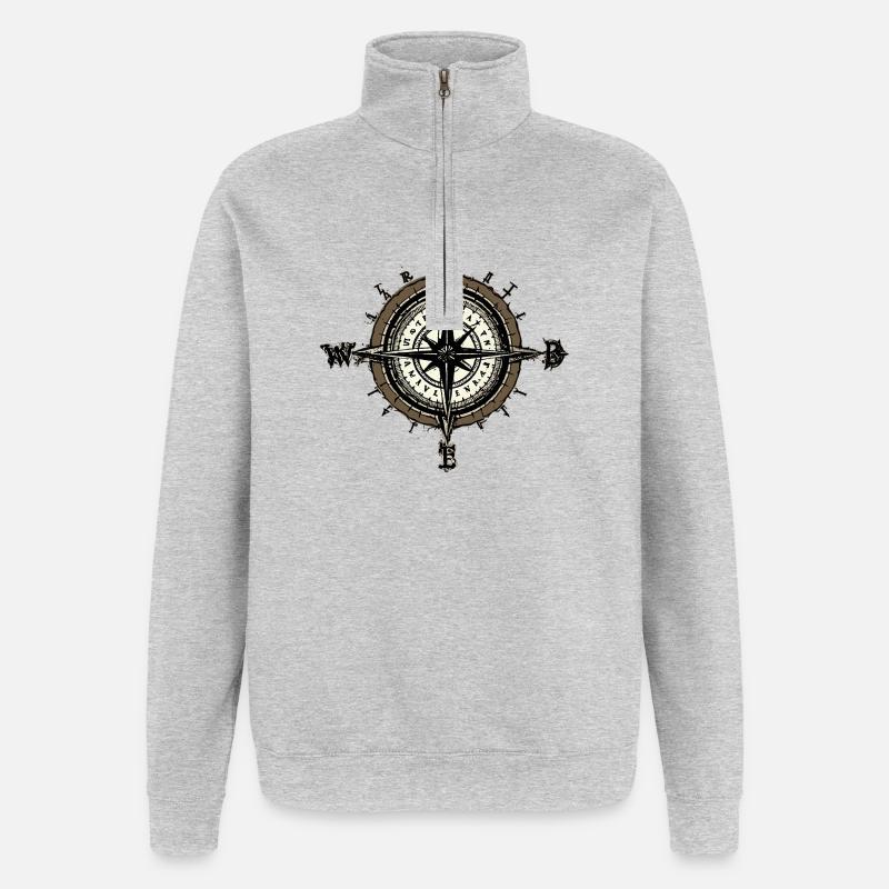 Compass - Quarter-Zip Sweatshirt - heather grey