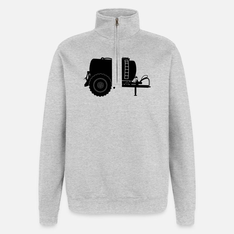 Machine d’élevage de citernes vautours - Sweat à zip 1/4 - gris chiné