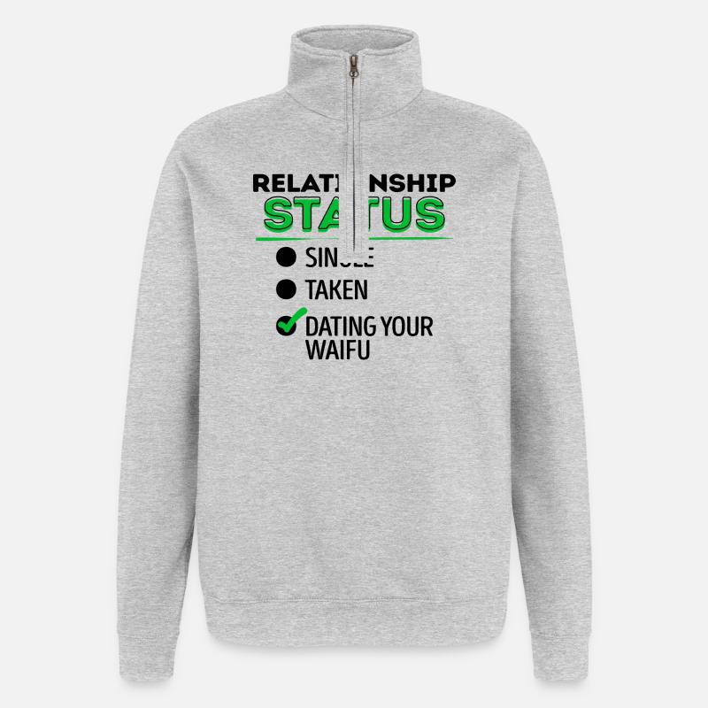 Anime Japanisch Comic Animation Manga Statement - Quarter-Zip-Sweatshirt - Grau meliert