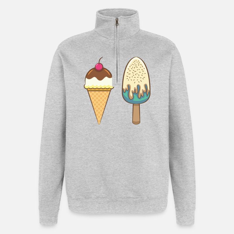 glace - Sweat à zip 1/4 - gris chiné