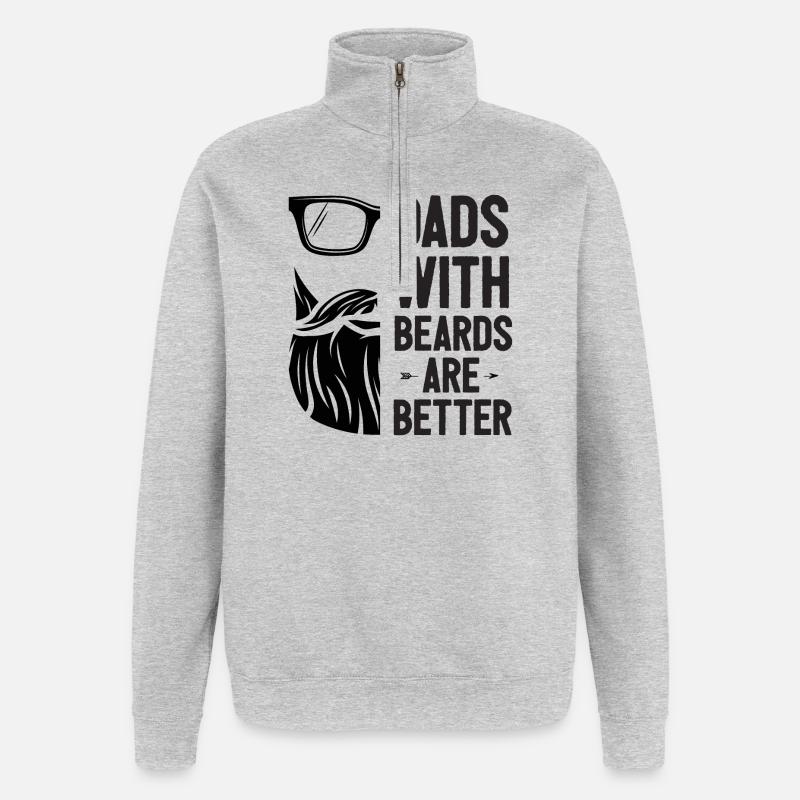 Dads with Beards Are Better - Quarter-Zip Sweatshirt - heather grey