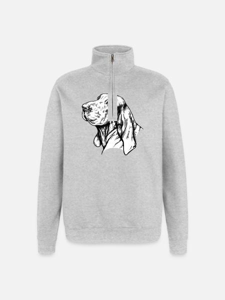 Bracco Italiano Portrait - Quarter-Zip Sweatshirt - heather grey