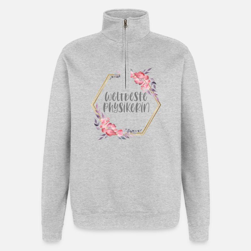 Weltbeste Physikerin Physik Beruf Geschenk - Quarter-Zip-Sweatshirt - Grau meliert