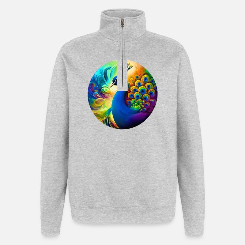 Peacock - Quarter-Zip Sweatshirt - heather grey