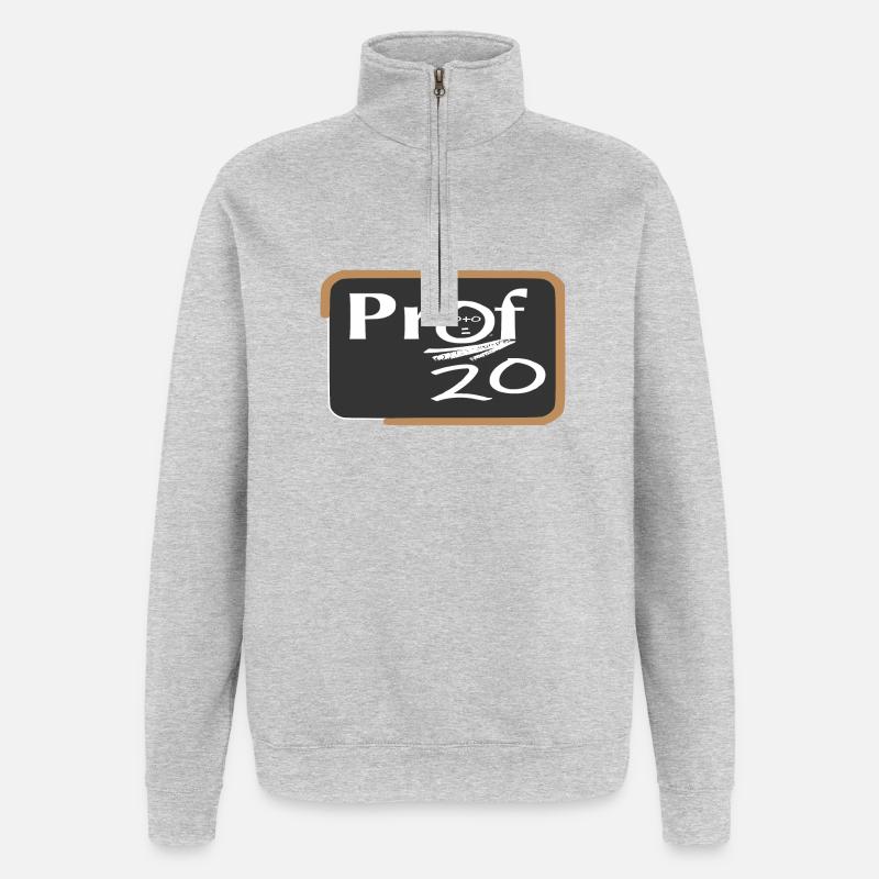 Professeur - Sweat à zip 1/4 - gris chiné