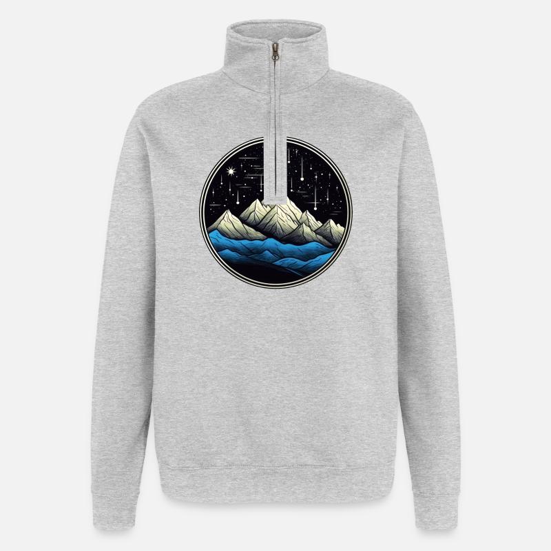 Starry Mountain Comet 01 - Quarter-Zip Sweatshirt - heather grey