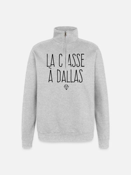 La classe à Dallas - Sweat à zip 1/4 - gris chiné
