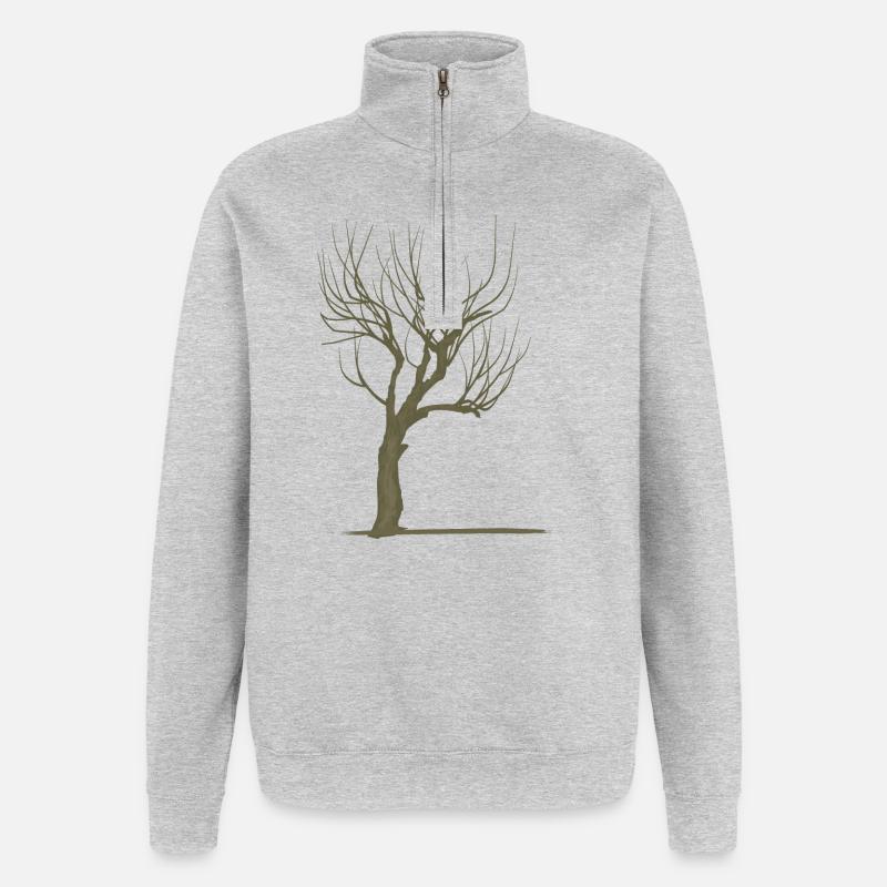 Baum ohne Blätter - modificated - Quarter-Zip-Sweatshirt - Grau meliert