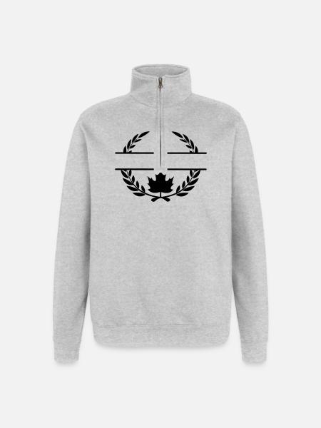 Canada maple leaf laurel wreath - Quarter-Zip Sweatshirt - heather grey
