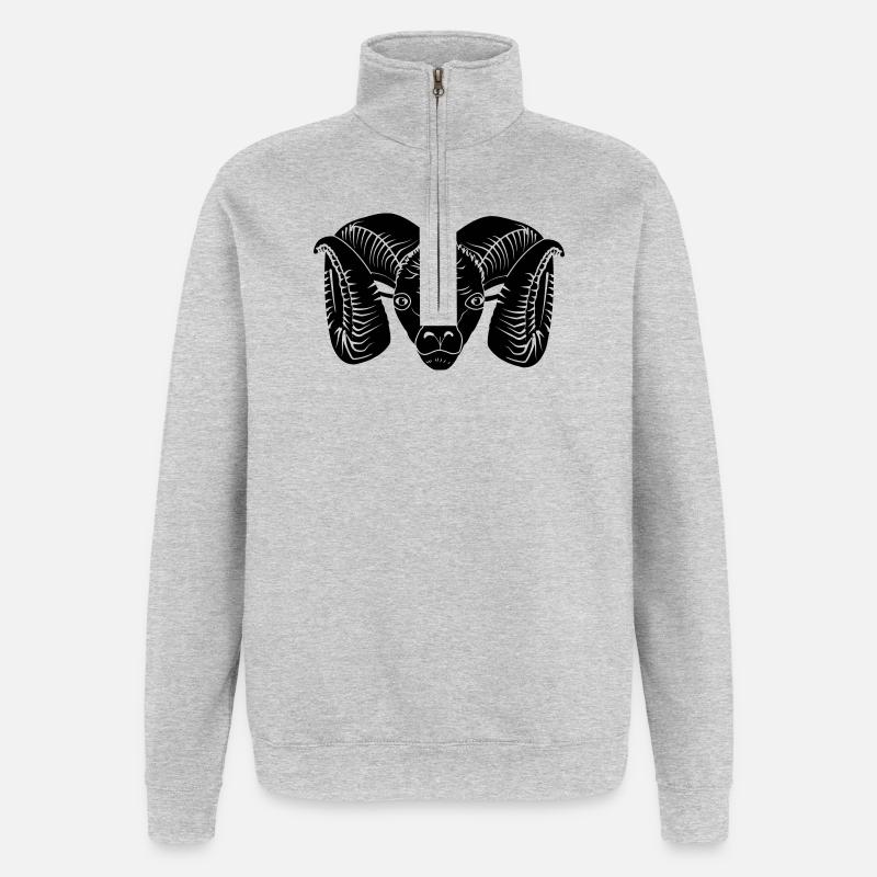 Widderkopf - Quarter-Zip-Sweatshirt - Grau meliert