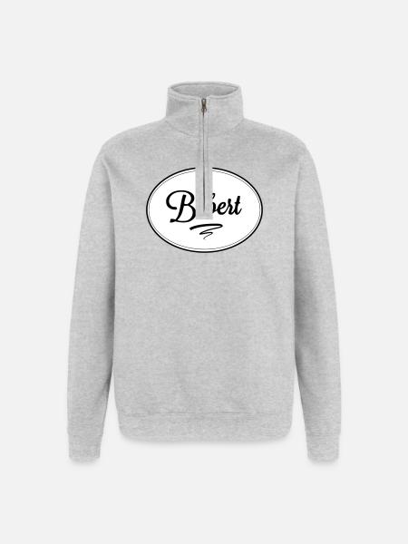 Bébert - Sweat à zip 1/4 - gris chiné