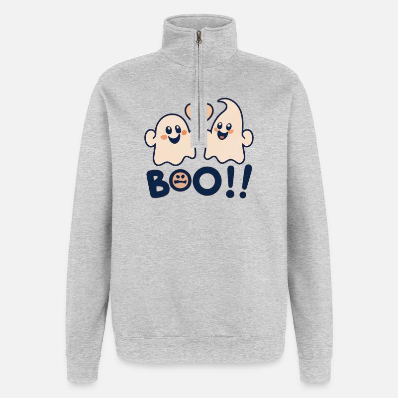 Hou - Sweat à zip 1/4 - gris chiné