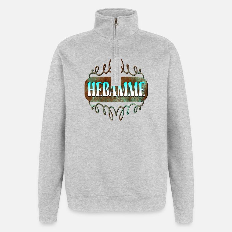 HEBAMMENBERUF GEBURTSHILFE - DANKE HEBAMME - Quarter-Zip-Sweatshirt - Grau meliert