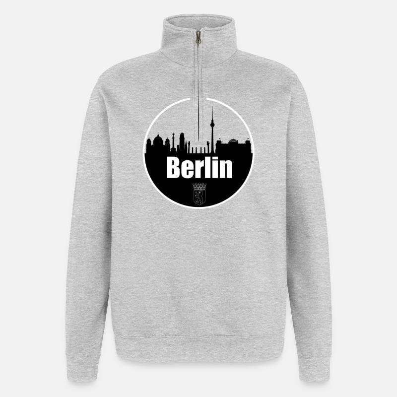 Berlin Transparency Skyline - Sweat à zip 1/4 - gris chiné
