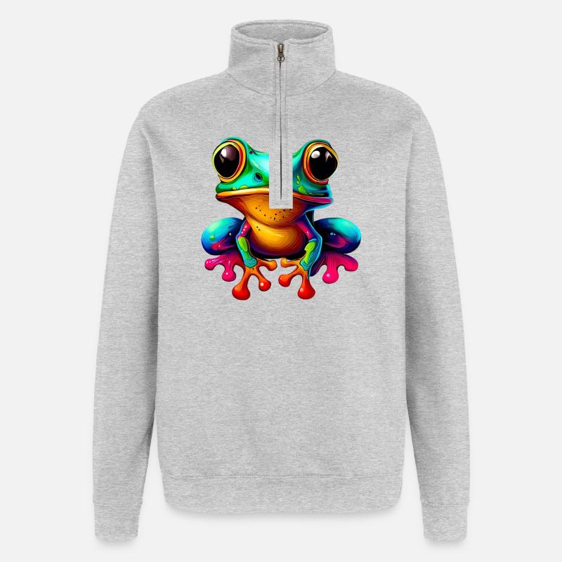 Frosch - Quarter-Zip-Sweatshirt - Grau meliert