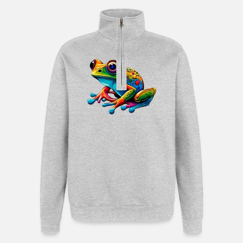 Frosch - Quarter-Zip-Sweatshirt - Grau meliert