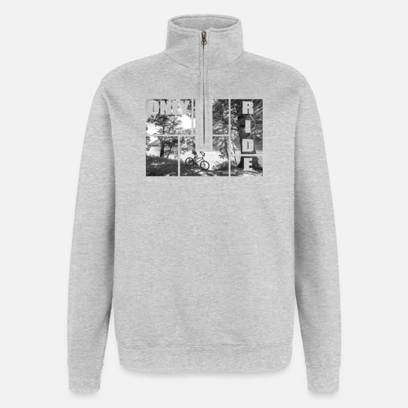 Only ride - Sweat à zip 1/4 - gris chiné