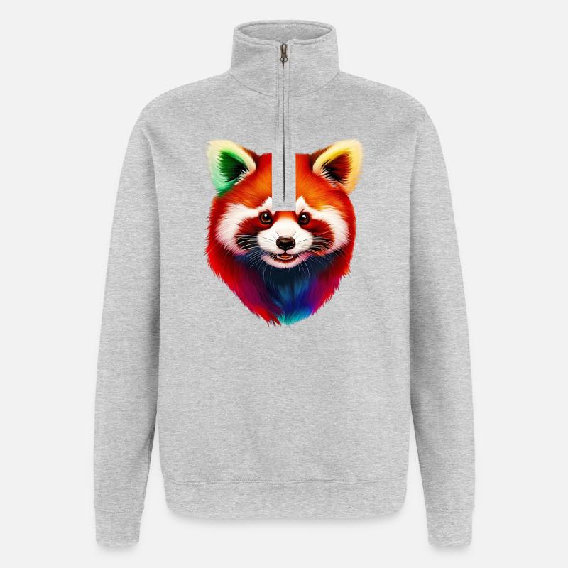 Red panda - Quarter-Zip Sweatshirt - heather grey